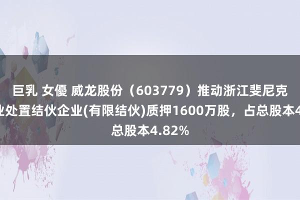 巨乳 女優 威龙股份（603779）推动浙江斐尼克斯企业处置结伙企业(有限结伙)质押1600万股，占总股本4.82%