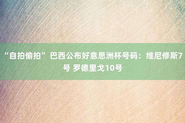 “自拍偷拍” 巴西公布好意思洲杯号码：维尼修斯7号 罗德里戈10号