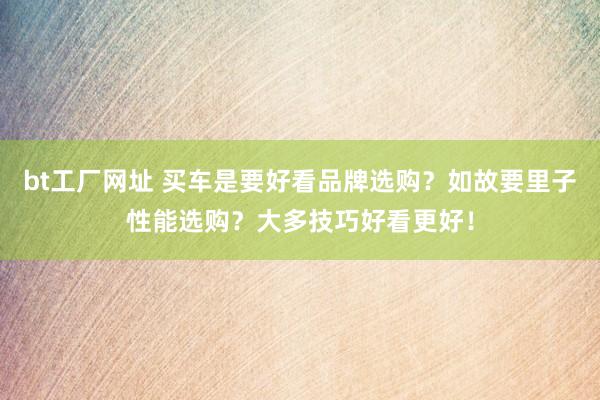 bt工厂网址 买车是要好看品牌选购？如故要里子性能选购？大多技巧好看更好！