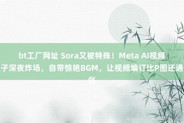 bt工厂网址 Sora又被特殊！Meta AI视频模子深夜炸场，自带惊艳BGM，让视频编订比P图还通俗