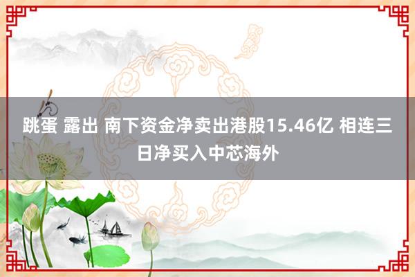 跳蛋 露出 南下资金净卖出港股15.46亿 相连三日净买入中芯海外