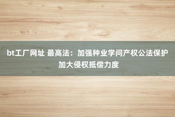 bt工厂网址 最高法：加强种业学问产权公法保护 加大侵权抵偿力度