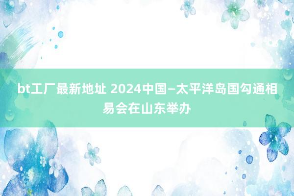 bt工厂最新地址 2024中国—太平洋岛国勾通相易会在山东举办