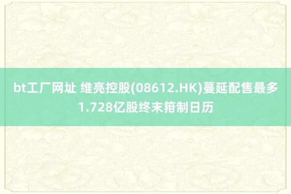 bt工厂网址 维亮控股(08612.HK)蔓延配售最多1.728亿股终末箝制日历