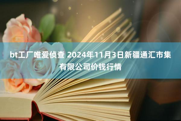 bt工厂唯爱侦查 2024年11月3日新疆通汇市集有限公司价钱行情