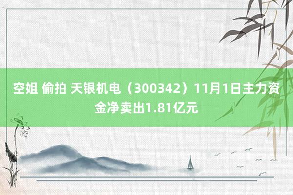 空姐 偷拍 天银机电（300342）11月1日主力资金净卖出1.81亿元