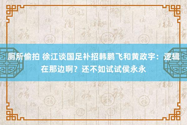 厕所偷拍 徐江谈国足补招韩鹏飞和黄政宇：逻辑在那边啊？还不如试试侯永永