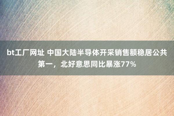 bt工厂网址 中国大陆半导体开采销售额稳居公共第一，北好意思同比暴涨77%