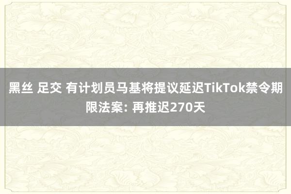 黑丝 足交 有计划员马基将提议延迟TikTok禁令期限法案: 再推迟270天