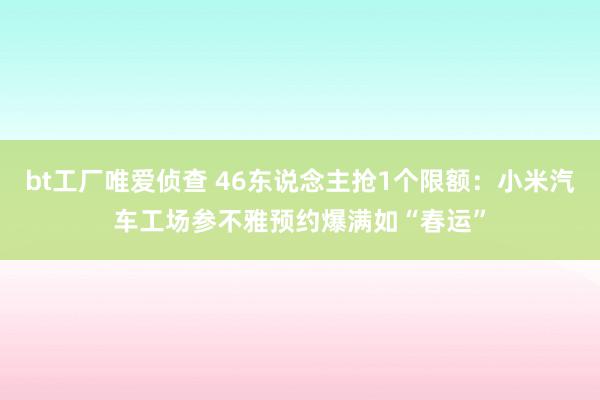 bt工厂唯爱侦查 46东说念主抢1个限额：小米汽车工场参不雅预约爆满如“春运”