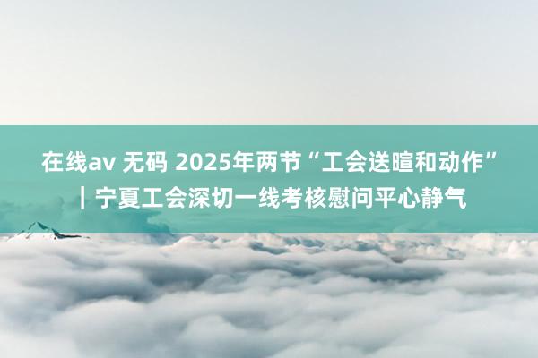 在线av 无码 2025年两节“工会送暄和动作”｜宁夏工会深切一线考核慰问平心静气